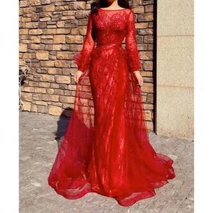 Ruby red custom gown ! Size 8